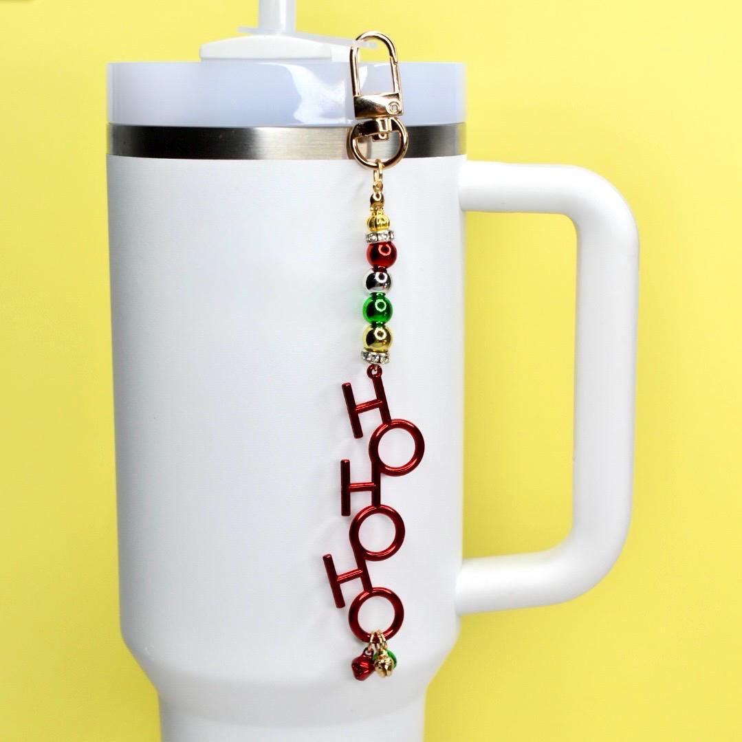 Christmas Straw Charm: Jingle Bell Tumbler Accessory