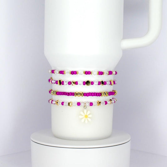 Magenta and Gold Bracelet Collection