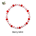 Red Pink and White Peppermint Strawberry Twist Bracelet Collection
