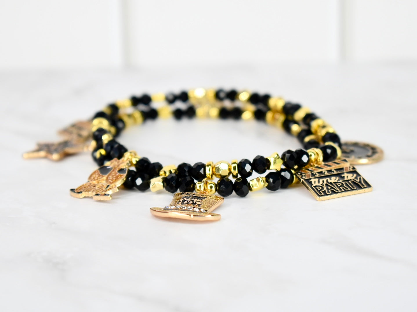 Happy New Year Black Honey Bracelet Stack - 5 Piece Set