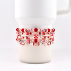 Red Pink and White Peppermint Strawberry Twist Bracelet Collection