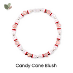 Red Pink and White Peppermint Strawberry Twist Bracelet Collection