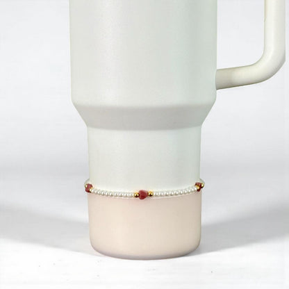 Pink and Gold Beaded Bracelet