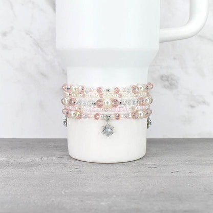 Port Shimmer and Pearl Bracelet Stack - 5 Piece Set