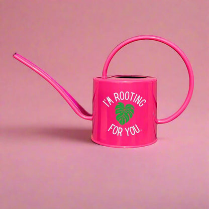 Pink Watering Can with I'm Rooting for You Design