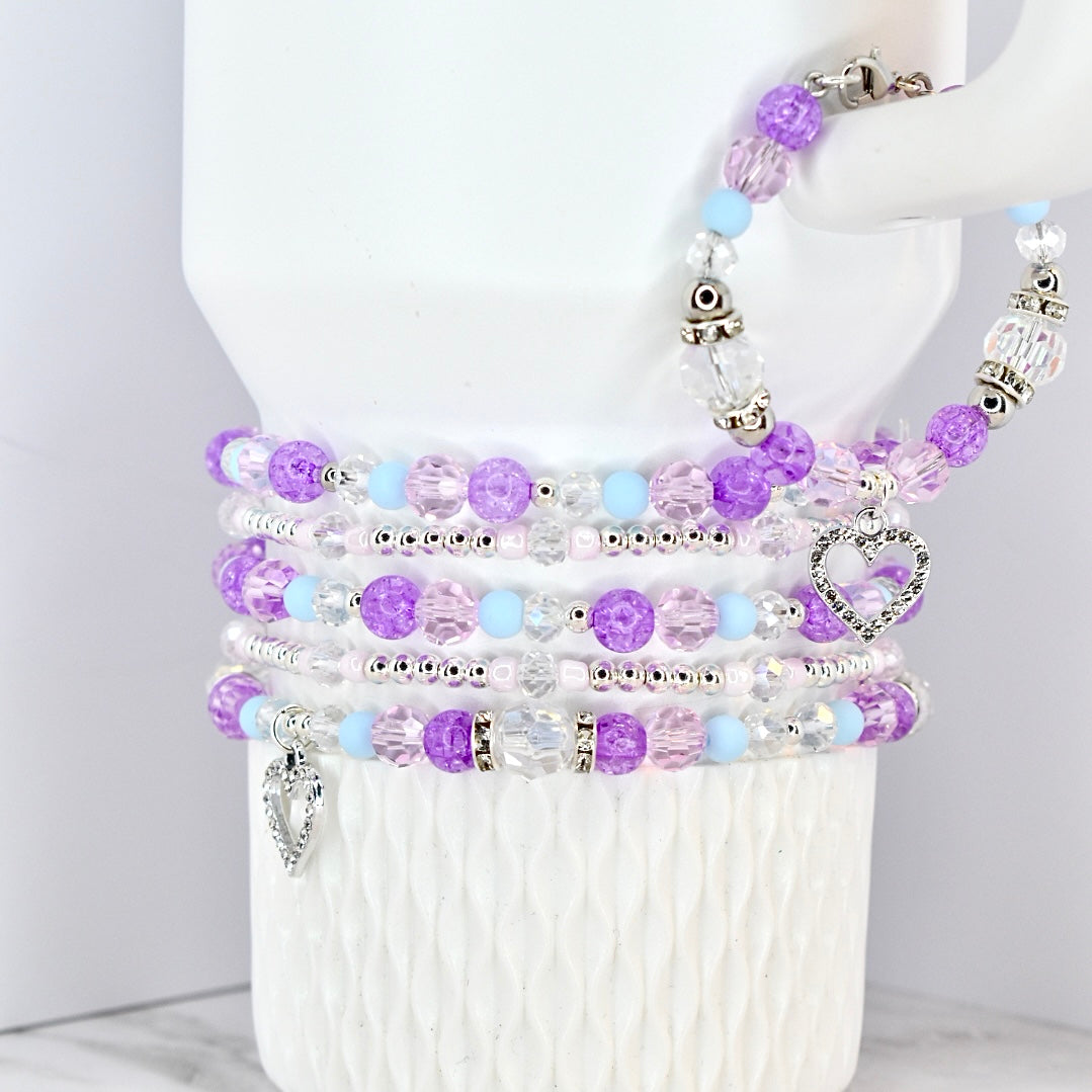 Powder Pink Heart Bracelet Collection