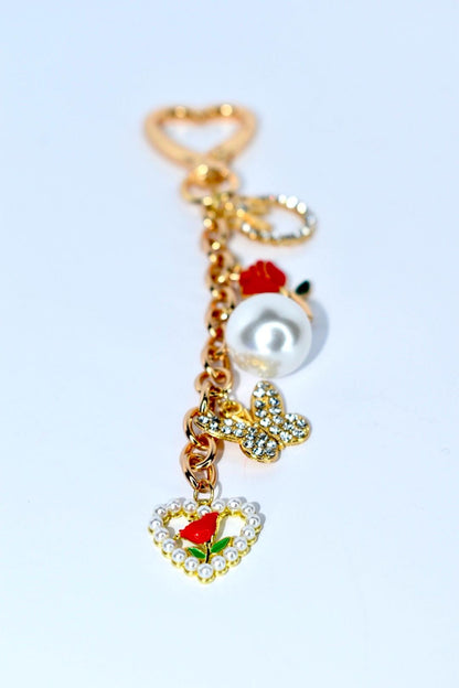 Romantic Rose Charm Keychain or Bag Charm