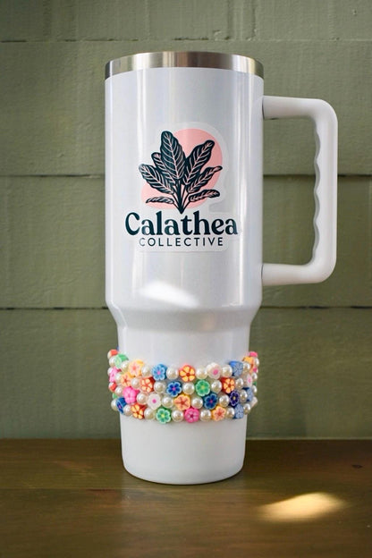 Rainbow Flower Handmade Beaded Stretch Bracelet