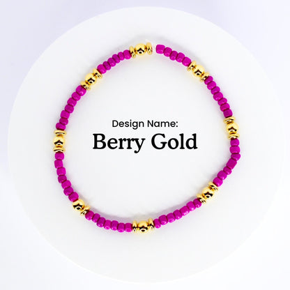 Magenta and Gold Bracelet Collection