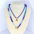 Ocean Blues Initial Necklace Set