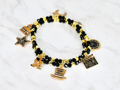 Happy New Year Black Honey Bracelet Stack - 5 Piece Set