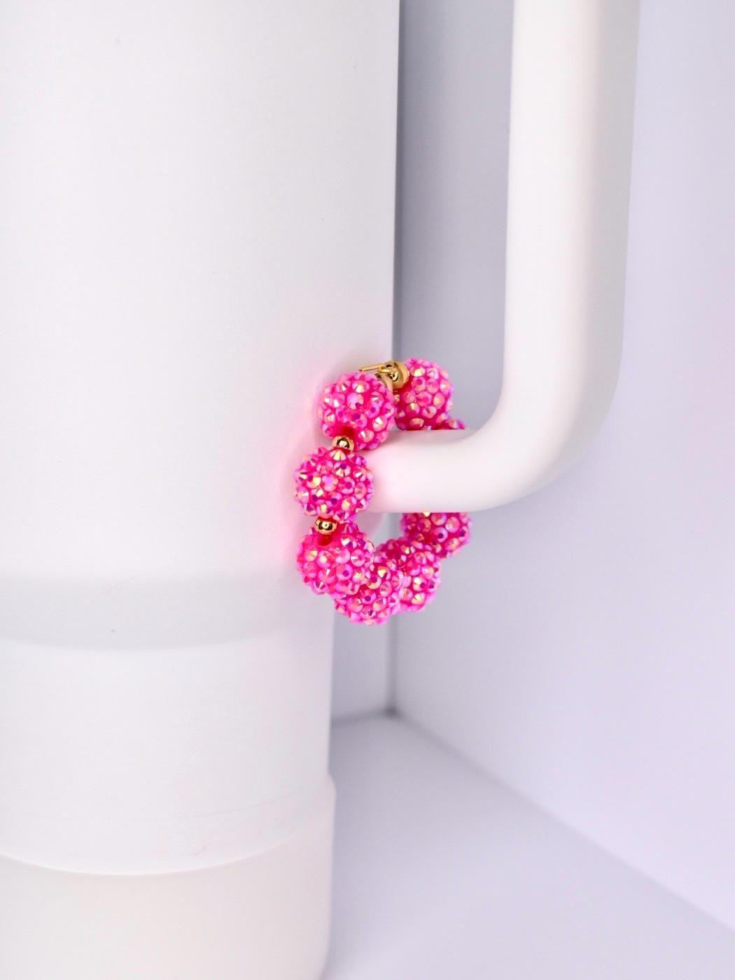 Pink Sparkly Beaded Tumbler Handle Bracelet