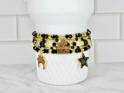 Happy New Year Black Honey Bracelet Stack - 5 Piece Set
