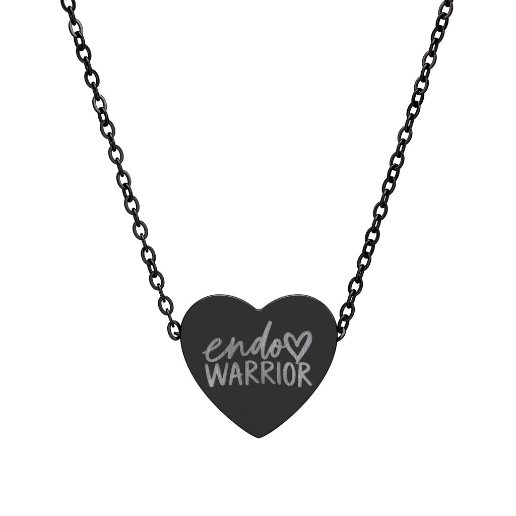 Engraved Endo Warrior Heart Necklace