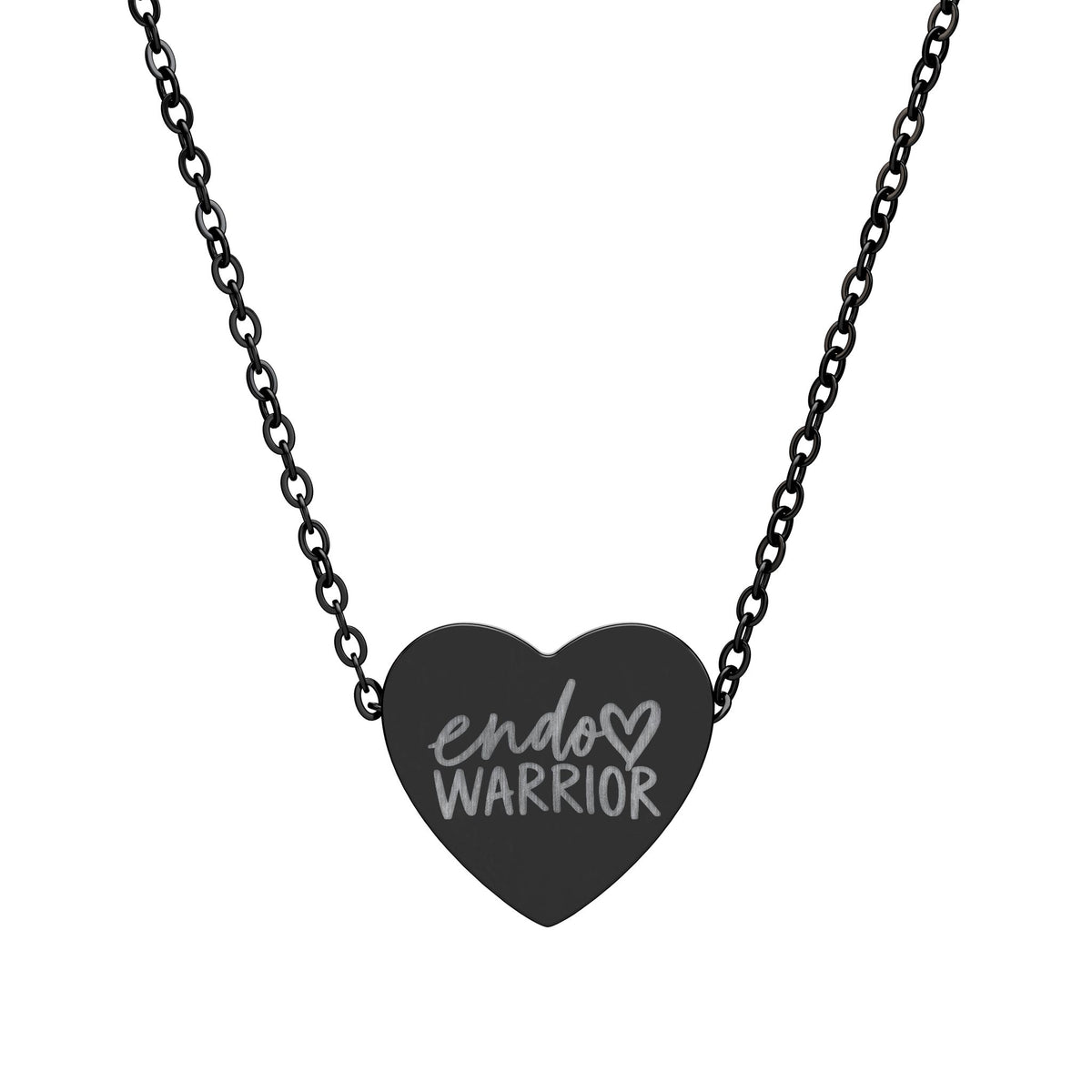 Engraved Endo Warrior Heart Necklace