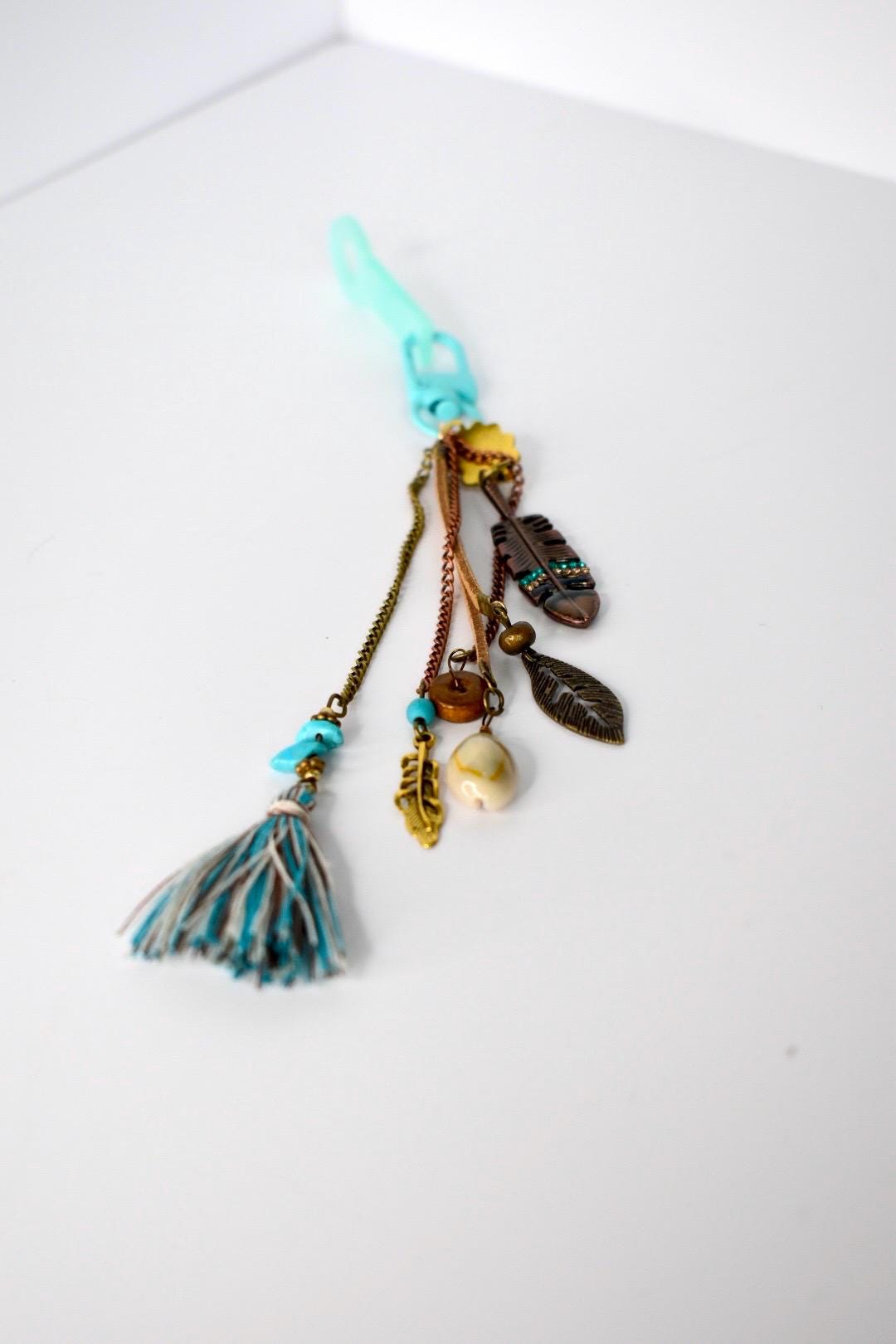 Boho Tumbler Straw Charm: Turquoise, Copper & Rose Gold