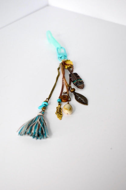 Boho Tumbler Straw Charm: Turquoise, Copper & Rose Gold