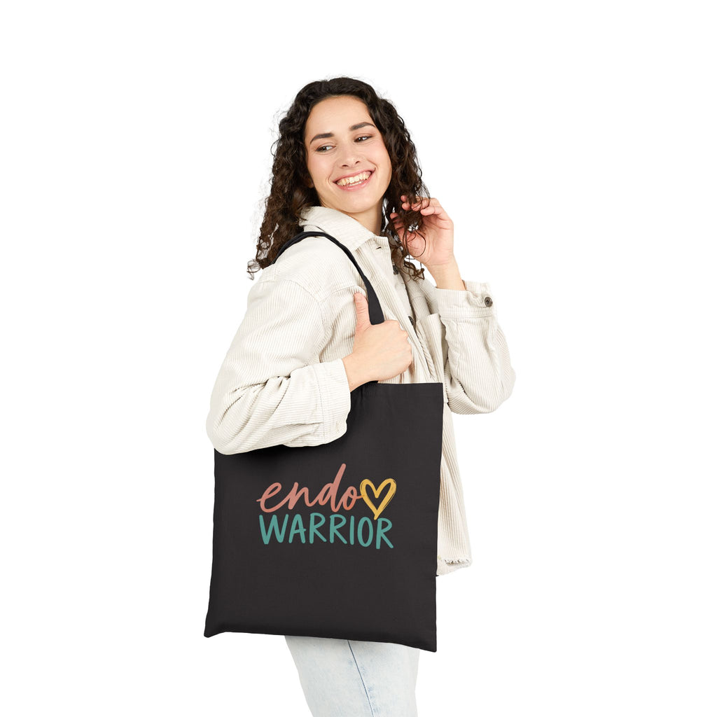 Endo Warrior Tote Bag | Endometriosis Awareness Cotton Canvas Tote