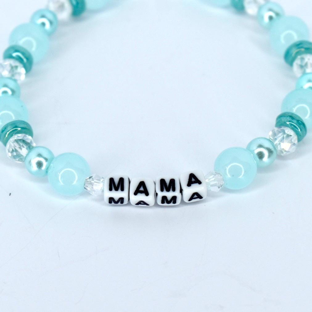 Seafoam Custom Beaded Bracelet: Personalized Name, Word, or Initials