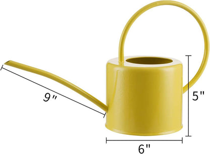 Personalized Yellow Watering Can with Custom Name and Floral Letter Accents