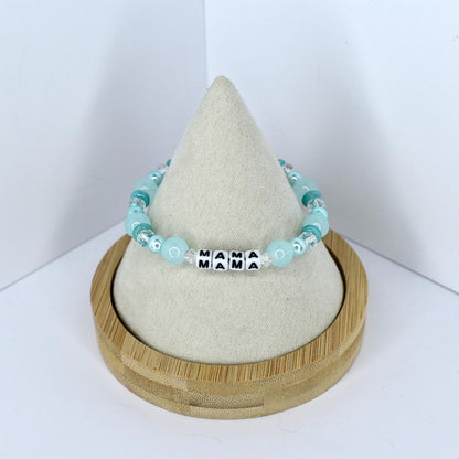 Seafoam Custom Beaded Bracelet: Personalized Name, Word, or Initials