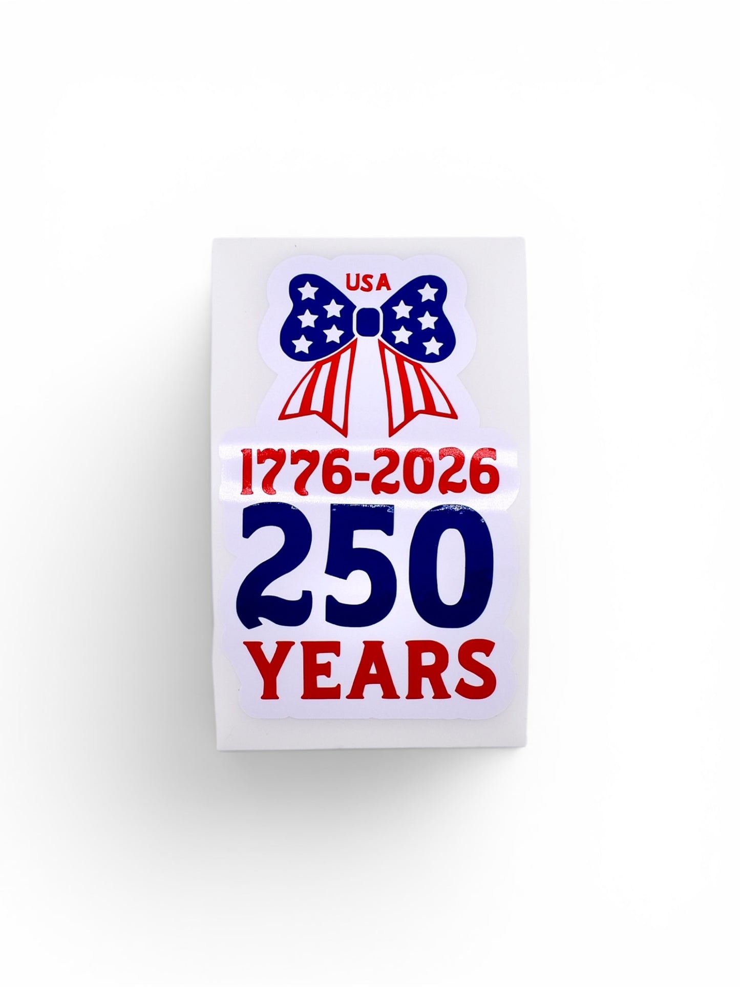 USA 250th Anniversary Bow Sticker | Patriotic America Sticker | 4th of July Sticker