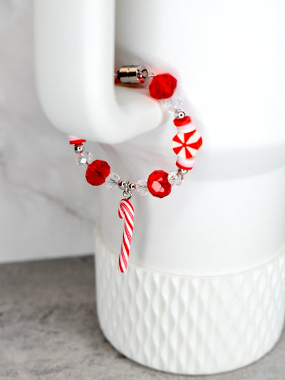 Candy Cane Tumbler Handle Charm Bracelet