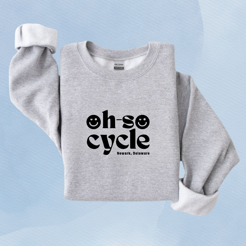 SPORT GRAY — Oh So Cycle Branded Crewneck Sweatshirt