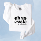 WHITE — Oh So Cycle Branded Crewneck Sweatshirt