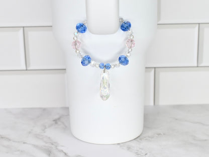 Cinderella Slipper Tumbler Handle Bracelet: Crystal & Iridescent Charm