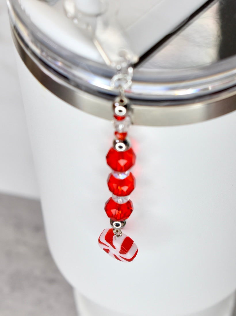 Peppermint Bliss Tumbler Straw Charm Dangle