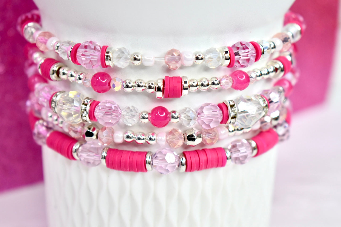 Pink Crystal Romance Bracelet Collection