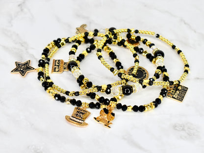 Happy New Year Black Honey Bracelet Stack - 5 Piece Set