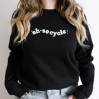 BLACK — Oh So Cycle Branded Crewneck Sweatshirt