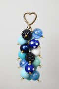 Blue Beaded Bag Charm or Tumbler Straw Charm