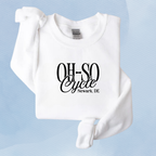 WHITE — Oh So Cycle Branded Crewneck Sweatshirt