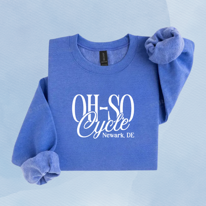 HEATHER DEEP ROYAL — Oh So Cycle Branded Crewneck Sweatshirt