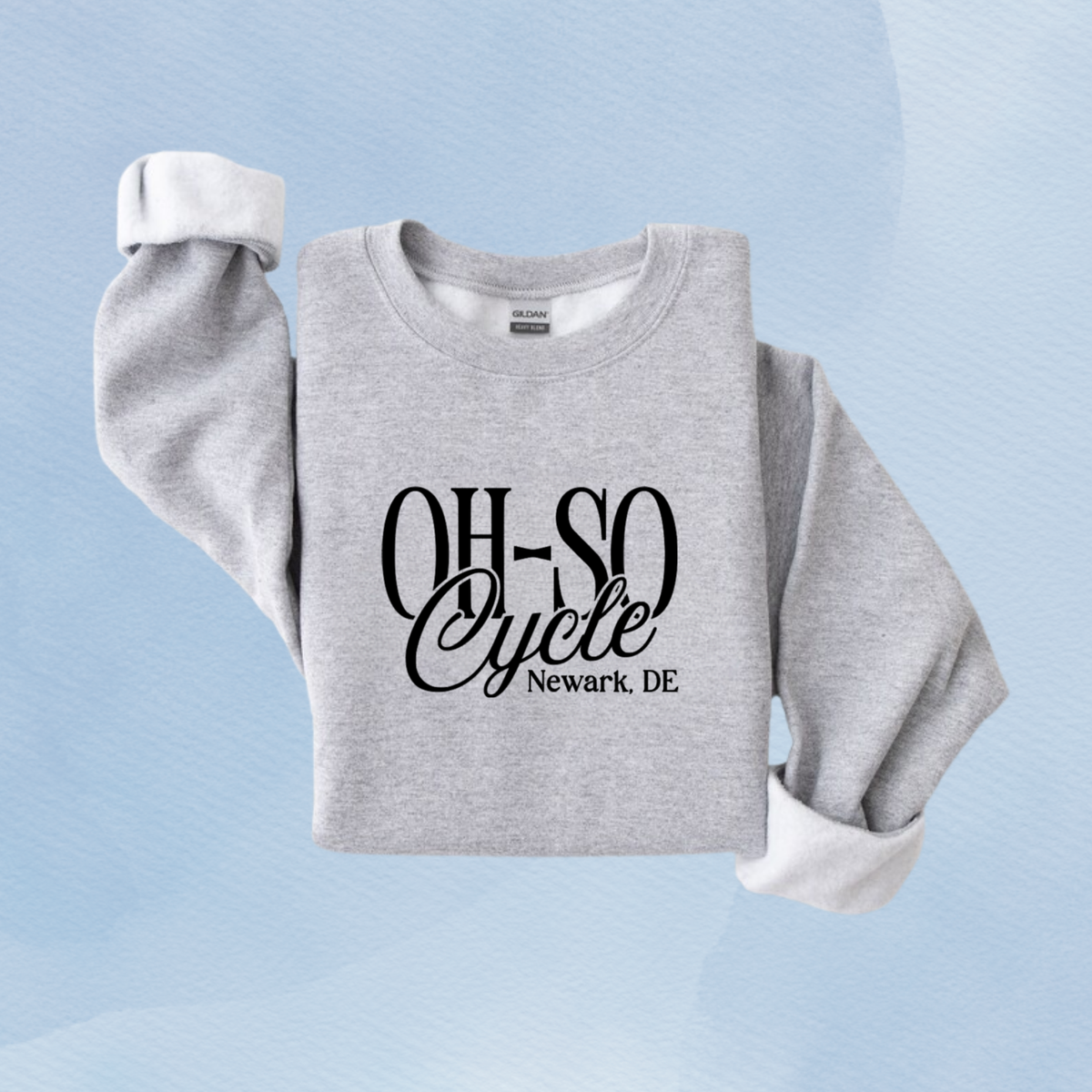 SPORT GRAY — Oh So Cycle Branded Crewneck Sweatshirt