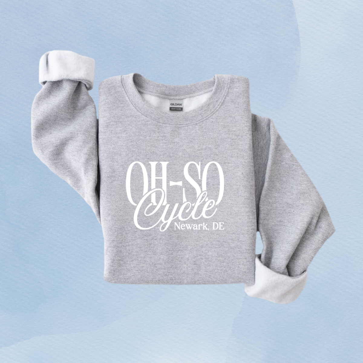 SPORT GRAY — Oh So Cycle Branded Crewneck Sweatshirt