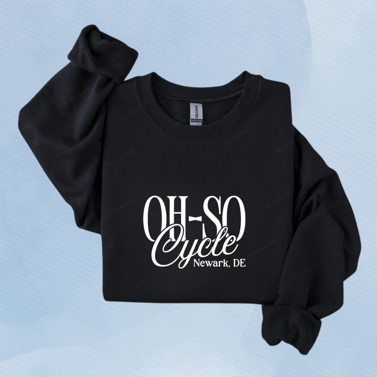 BLACK — Oh So Cycle Branded Crewneck Sweatshirt
