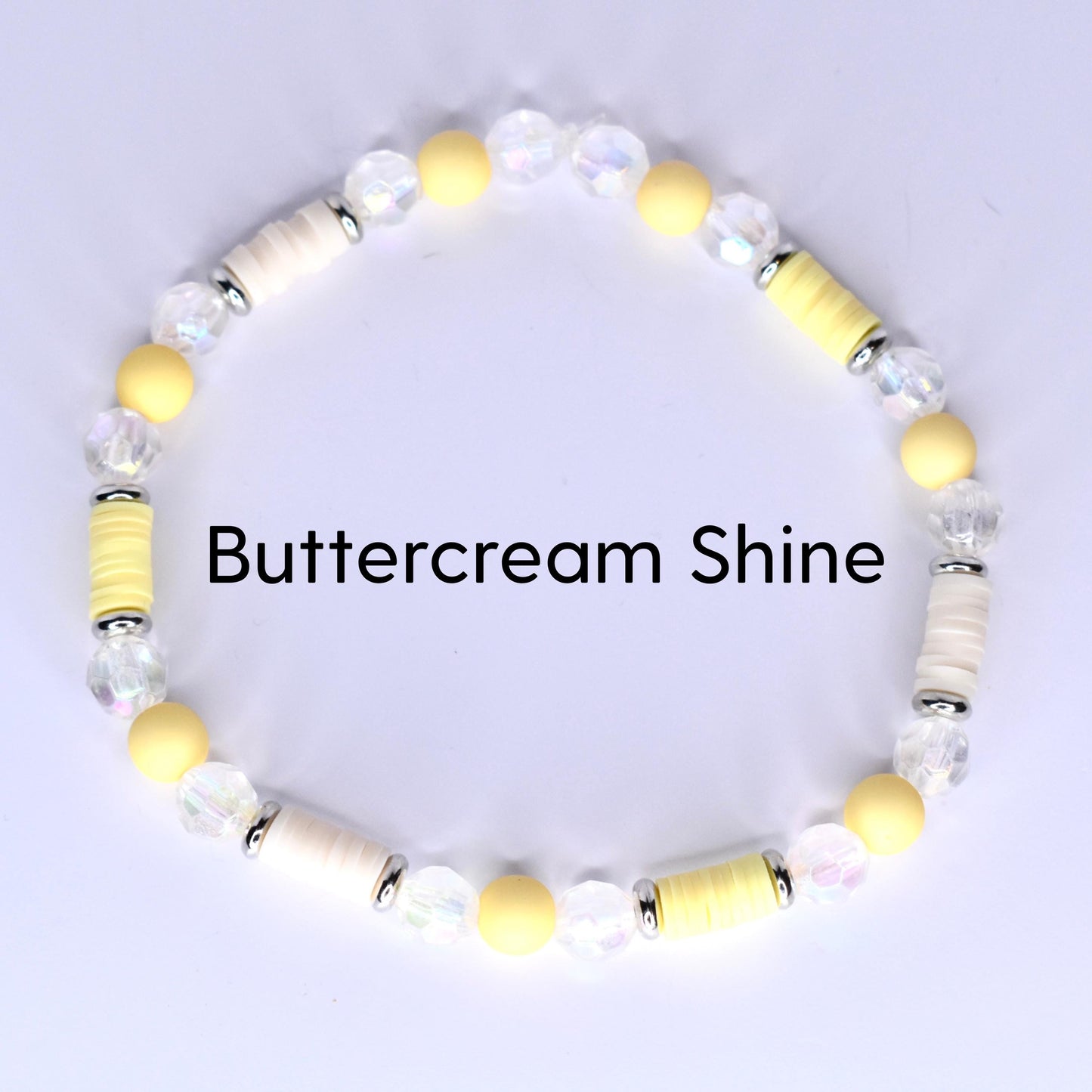 Yellow cream and sparkly beaded bracelet for wrist or Stanley cup