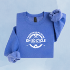 HEATHER DEEP ROYAL — Oh So Cycle Branded Crewneck Sweatshirt