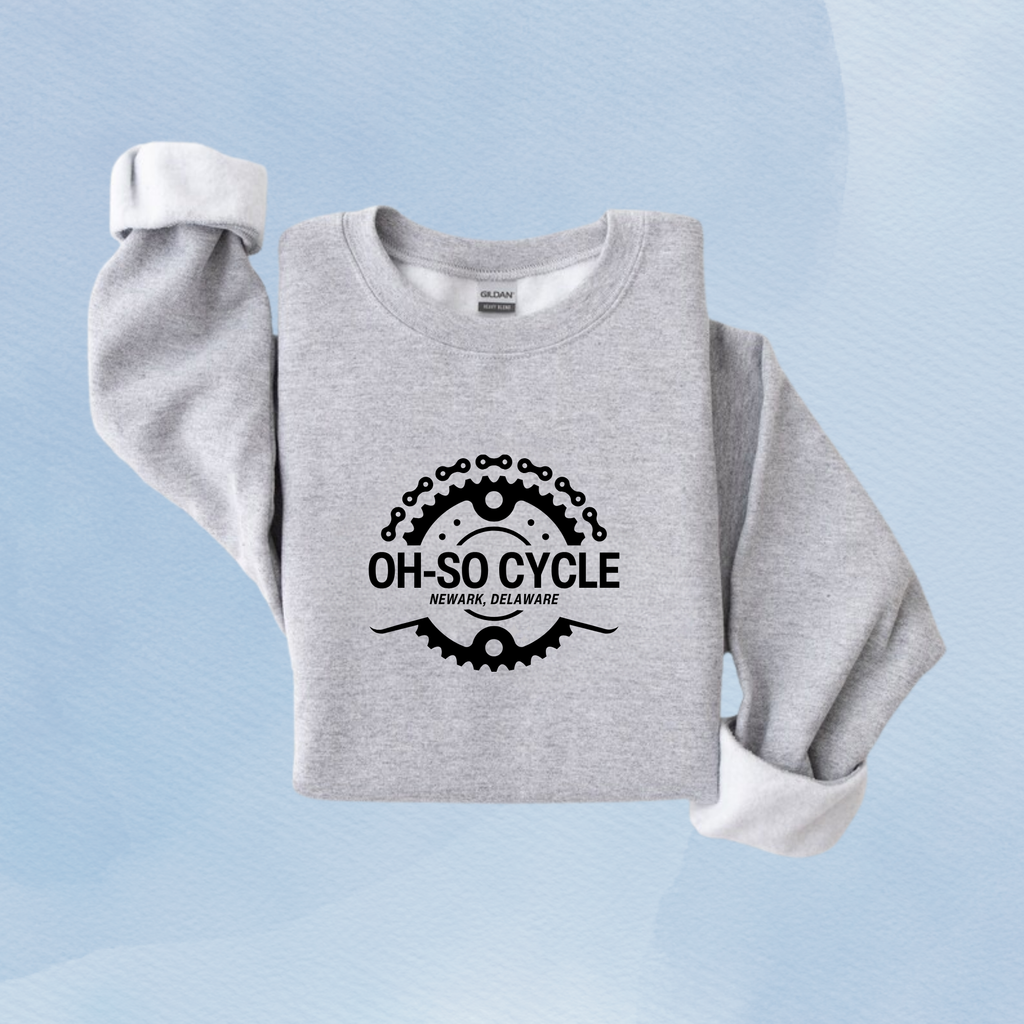 SPORT GRAY — Oh So Cycle Branded Crewneck Sweatshirt