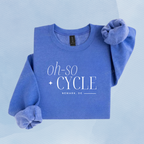 HEATHER DEEP ROYAL — Oh So Cycle Branded Crewneck Sweatshirt