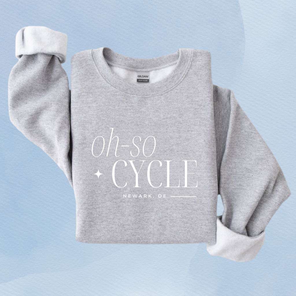 SPORT GRAY — Oh So Cycle Branded Crewneck Sweatshirt