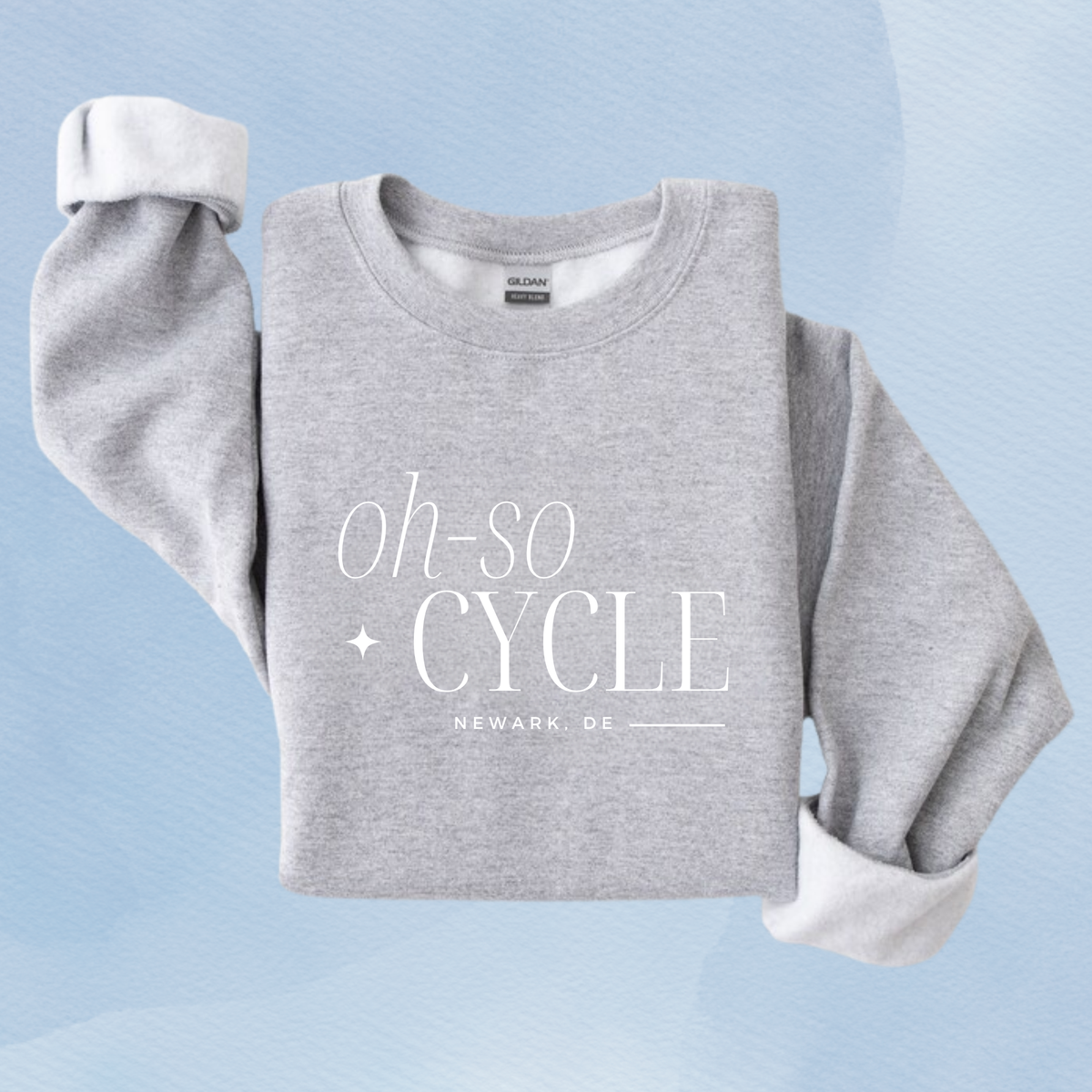 SPORT GRAY — Oh So Cycle Branded Crewneck Sweatshirt