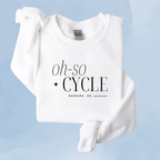 WHITE — Oh So Cycle Branded Crewneck Sweatshirt