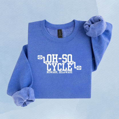 HEATHER DEEP ROYAL — Oh So Cycle Branded Crewneck Sweatshirt