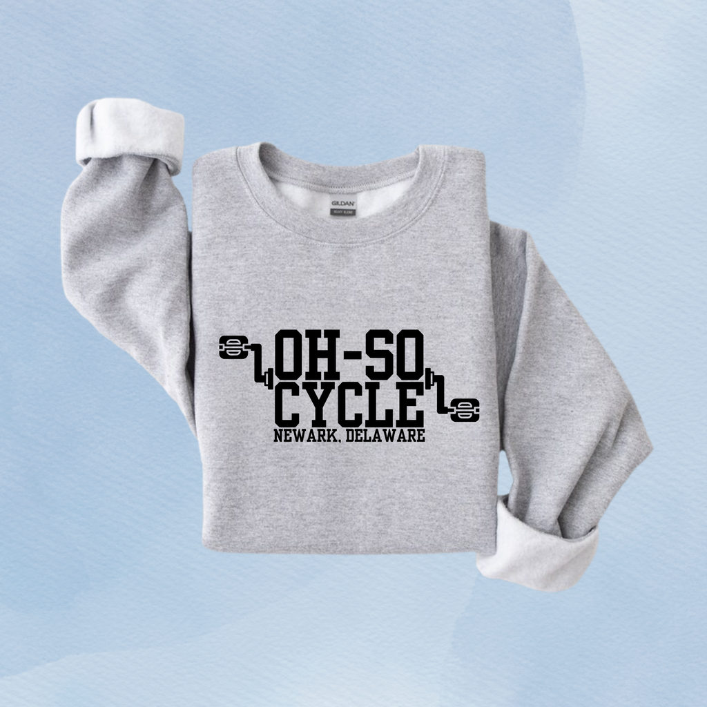 SPORT GRAY — Oh So Cycle Branded Crewneck Sweatshirt