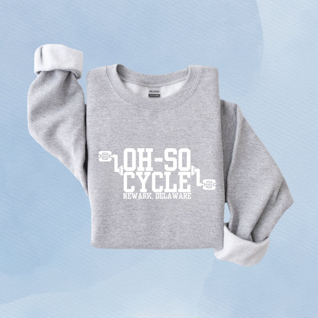 SPORT GRAY — Oh So Cycle Branded Crewneck Sweatshirt